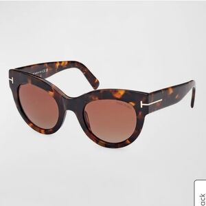 Tom Ford Lucille Cat Eye Sunglasses Dark Havanah Bordeaux Luxury Designer  #105